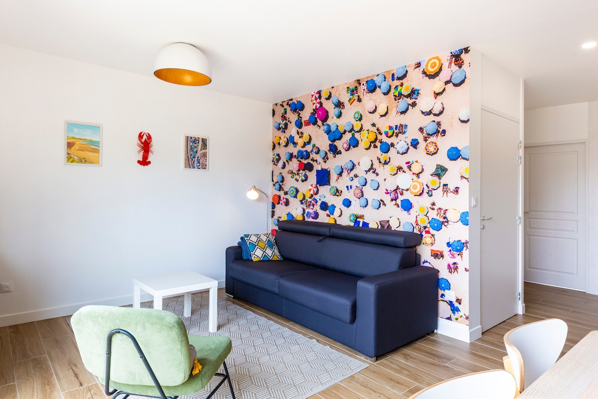 Successful Airbnb property: Les Amarres, 6 people. Dunes and Sea, Blériot beach. in Sangatte