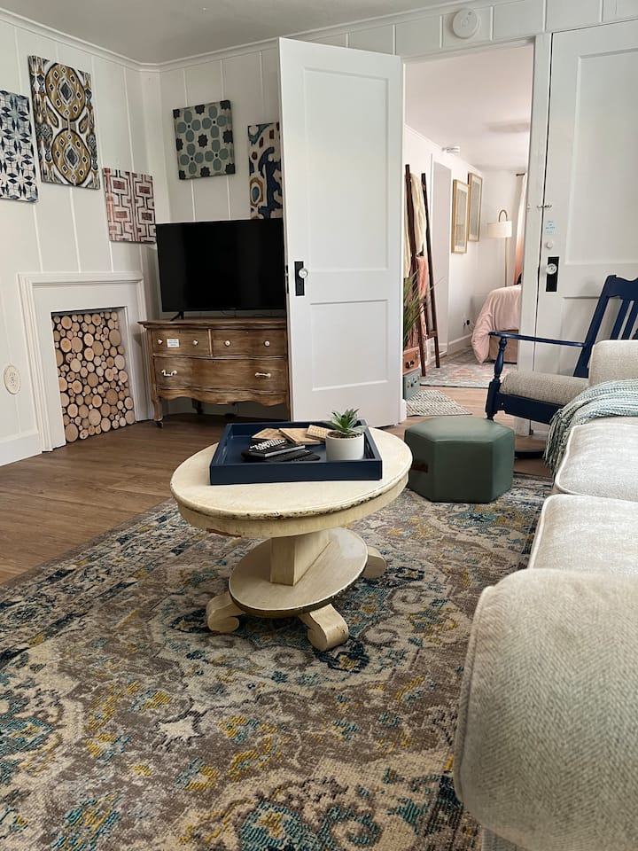 DVD na kifaa cha kucheza DVD kwenye kabati la kujipambia chini ya televisheni