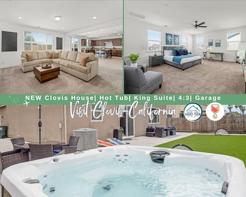 NEW Clovis House| Hot Tub| King Suite| 4:3| Garage