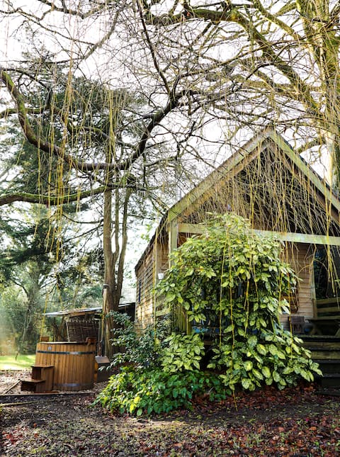 The Beech Hut, Wood Fired Hot Tub, St Kew Escapes