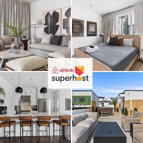 Luxe & Bright! W/ Rooftop Hot-tub & Skyline View!