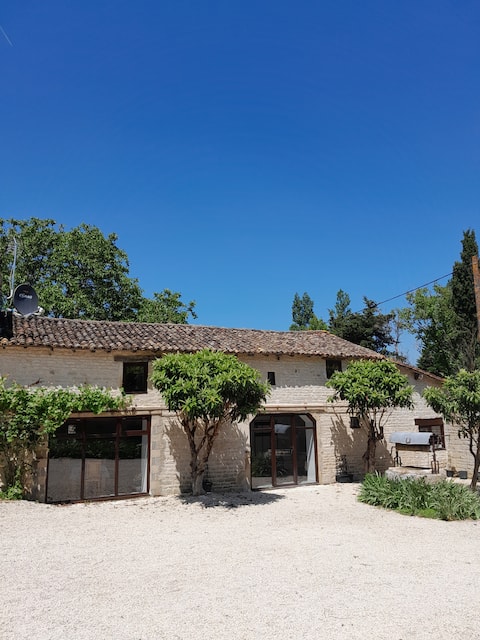 Rustic gite sleeps 6, with pool
