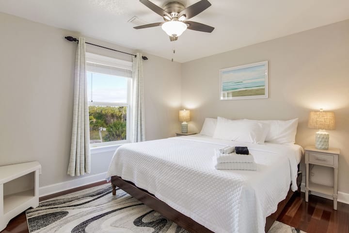 A good night's sleep awaits in the second bedroom's king-size bed.