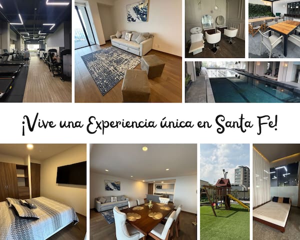 We Santa Fe 3 cuartos, king size Alberca Gym, Wifi