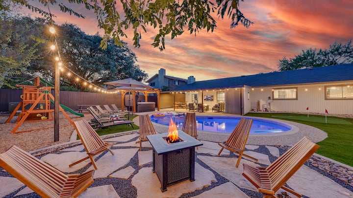 Paradise Pool | Firepit | Hottub | Mini Golf I Bbq - Universal City, TX