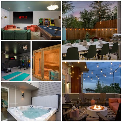 Luxe Wellness | Sauna, HotTub, Gym, FirePit, Games
