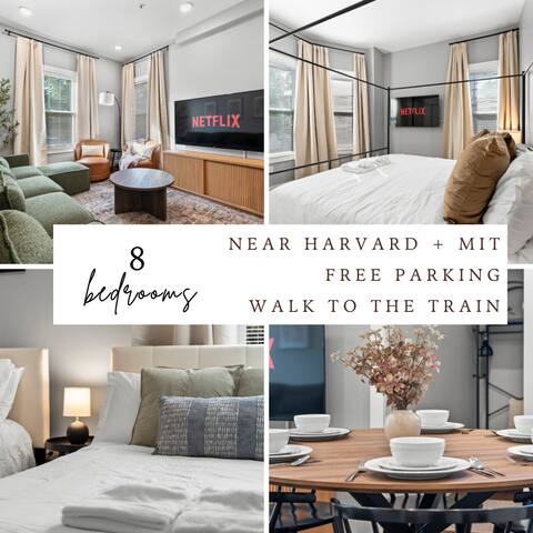 NEW Sleeps 24| Walk to T | Parking | Harvard+MIT