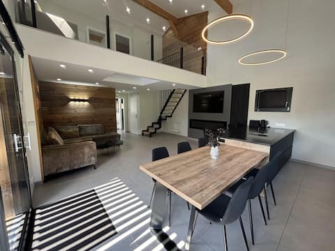 Grand Perce Neige, modern chalet, private spa, 7p