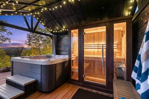 Wow Views! Hot Tub, Sauna, 5BR/4B, 85"TV