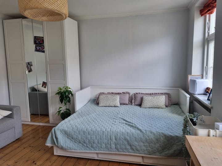 卧室2：一楼
这张床可容纳2人
这是一个开放的房间，没有门