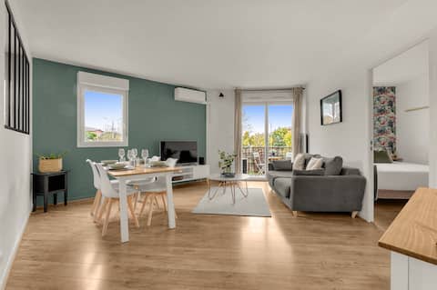 Top Airbnb: ღ Bartavelles Air-conditioned Parking Airport à Blagnac