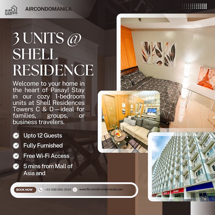 3 Units, 12 Guest Shell Residences | 2 Min to MOA