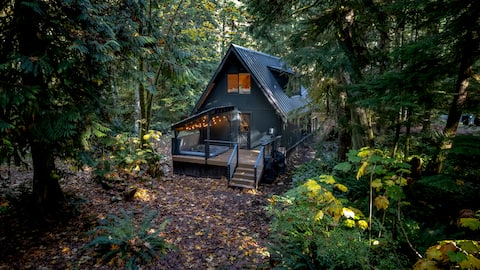 Mt Rainier & Nisqually River A-Frame with Hot Tub