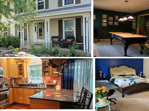Comfortable Pet Friendly Herndon 4BR w Pool Table