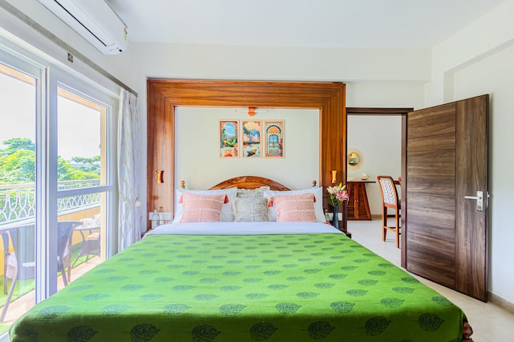 Veera Marina อพาร์ทเมนท์ 1 ห้องนอน · เปลี่ยนที่พักที่มีระเบียง 1 ห้องนอนใกล้กับหาด Candolim