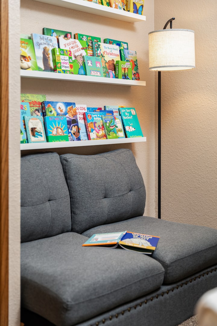 Kids love the book nook and there are board games for the whole group to enjoy! 