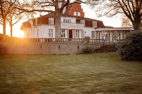 Summer castle by the lake