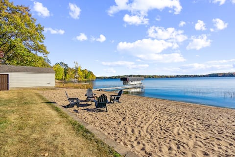 Private Beach | Sunroom + Bunks + Huge Deck