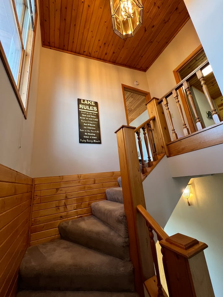 Stairs to get to 2nd level. 
