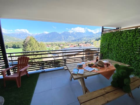 Mont-Blanc view:Charming flat 15 mns from Chamonix