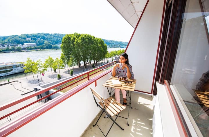 Rheinblick Apartment Mit Balkon - Coblence