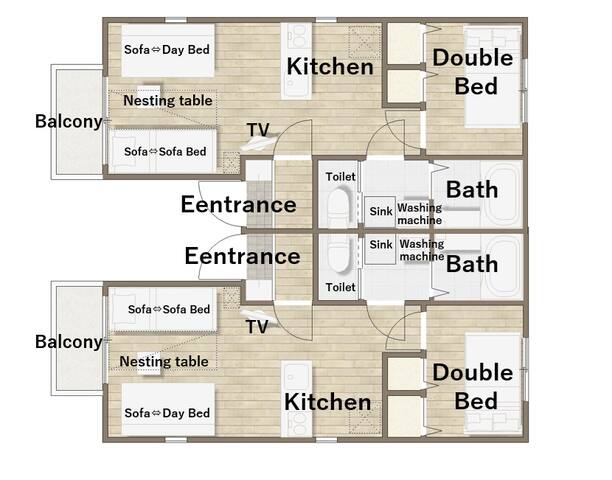 新築/最寄駅徒歩2分/渋谷から2駅4分の三軒茶屋駅から徒歩8分/寝室2/バスルーム2/10人/60㎡ gallery image 3