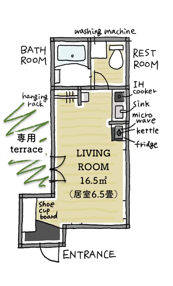 駅徒歩5分/専用個室・キッチン・トイレ・浴室/wifi/小庭/１階 - Shibuya Station