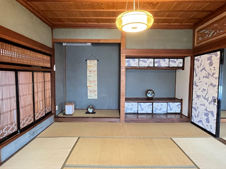 It is the room to the left of the two successive rooms.