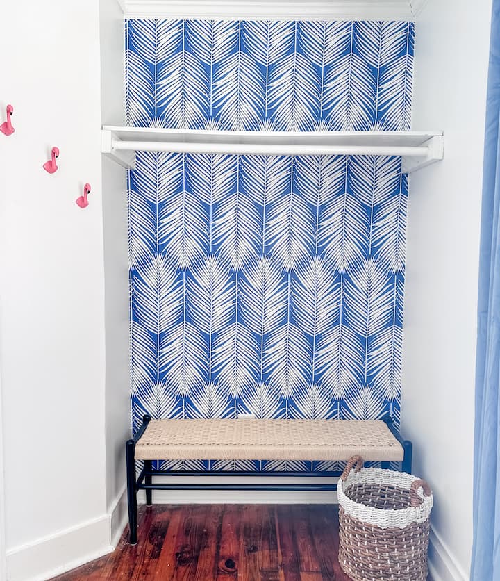 The Blue Room is a tropical paradise with room darkening shades and a separate exit to the piazza. 