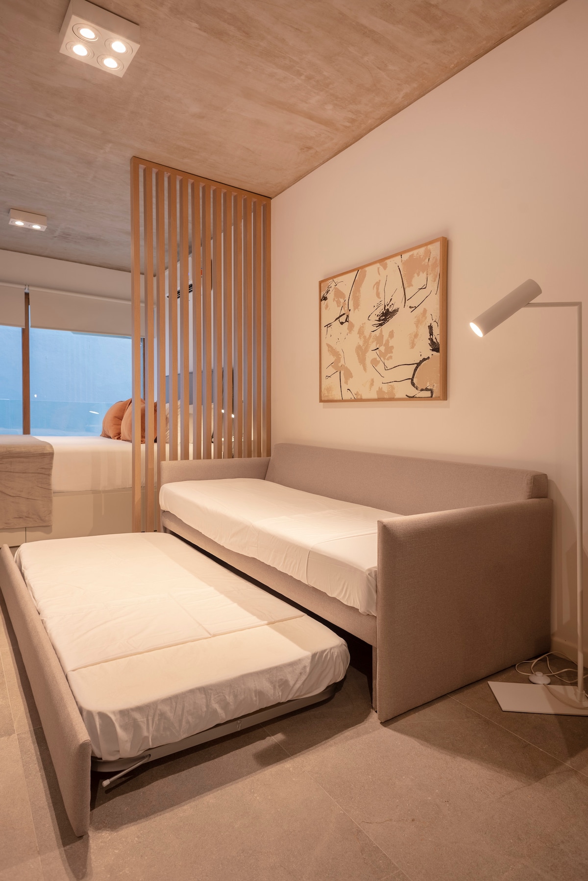 Slaapbank moet vooraf aangevraagd worden. 