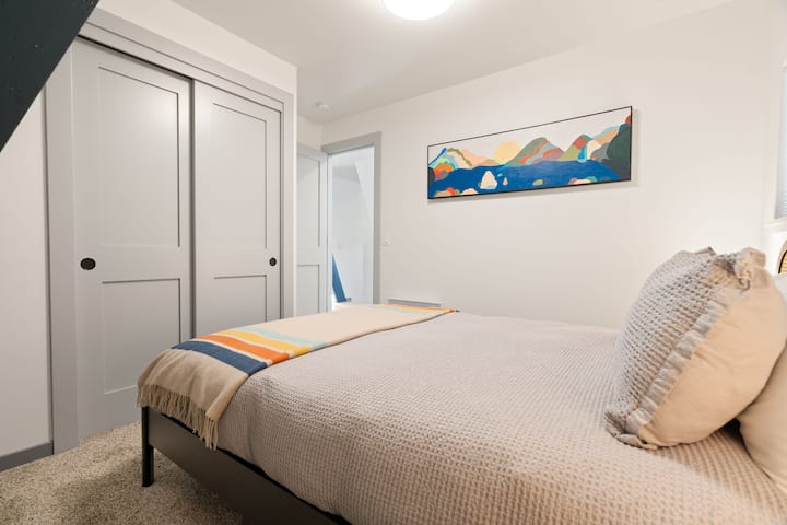 Bedroom 2 at the back of the house on the main floor.