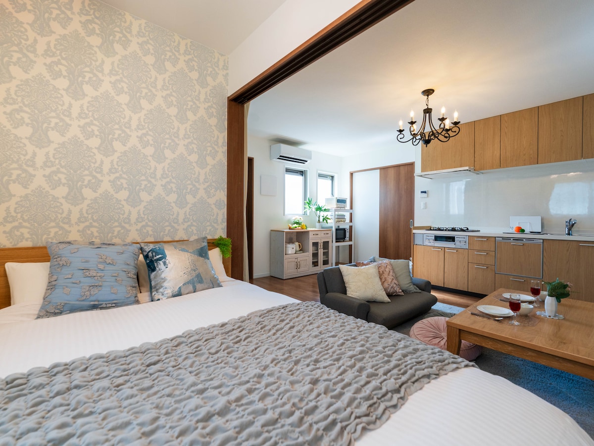 2室貸切で最大8名様】林道駅徒歩5分/バスルーム2室/トイレ2室