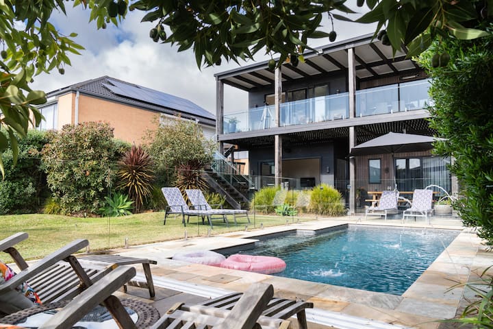 3BR Coastal Pool Retreat with Bay Views