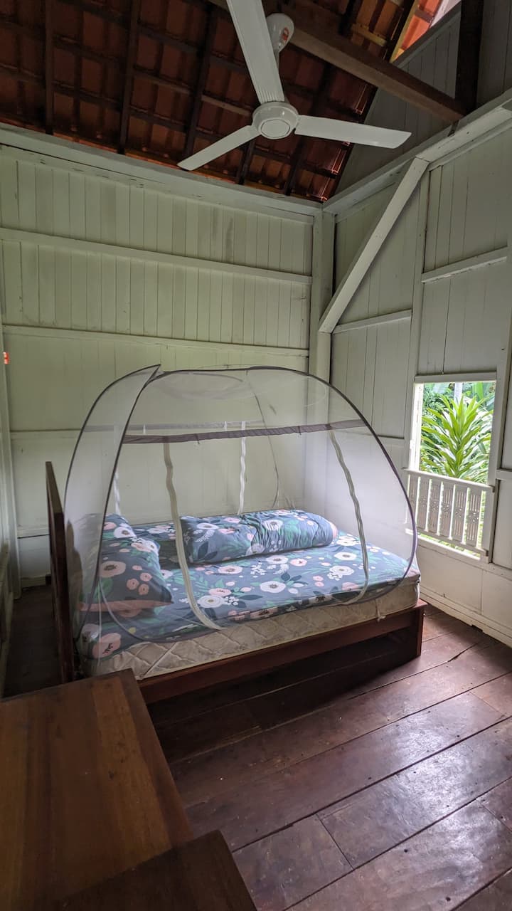 La chambre. Un lit queen size.