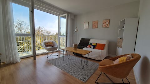 Clara apartment with parking 5 minutes from Rouen