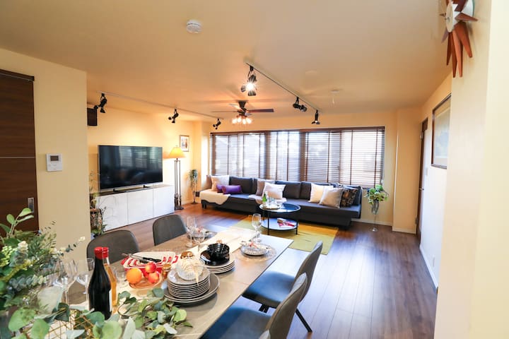 最大12名｜130㎡3BR贅沢貸切戸建｜駅徒歩5分｜閑静で快適な環境｜観光地までアクセス良好