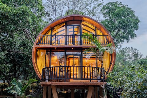 Wooden Family Two - Story private Villa (BB)