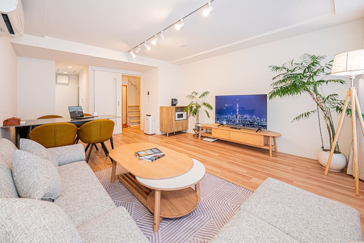 【菊川402复式公寓】：2双人卧室/客厅/WIFI/电视/厨房/菊川站步行/都营新宿线秋叶原新宿直达