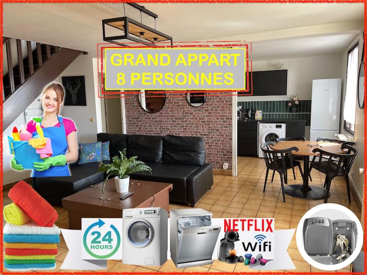 14 Chic Et Cosy Grand Appart, Centre, Wifi Netflix - Saint-Étienne