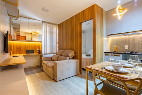 Cozy studio with fitness center+garage+elevator