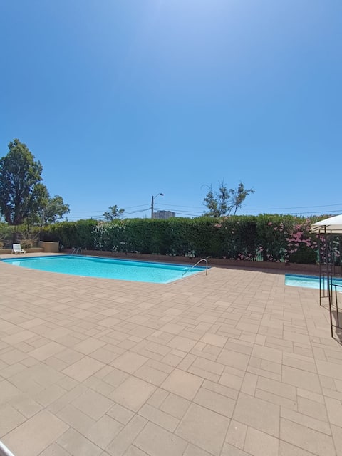 mountain range view next to the subway