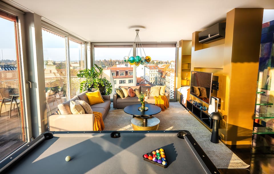 A six-bedroom glass penthouse facing Prague Castle, Prague, Czechia, photo 1 of 10