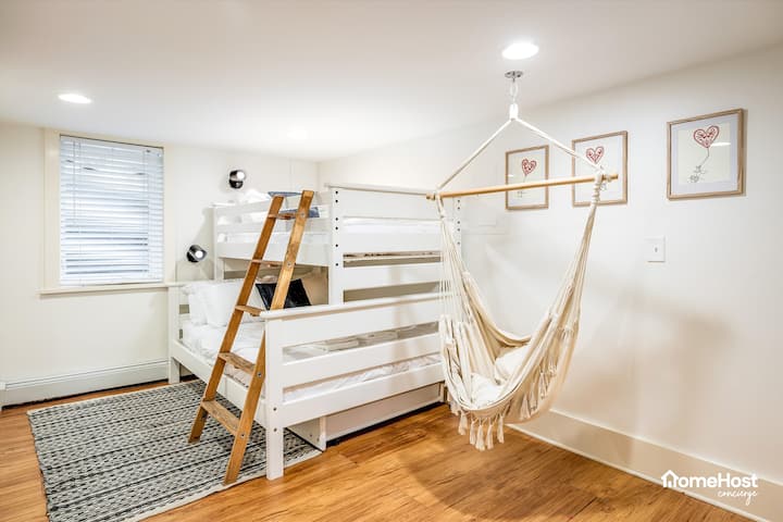 Dormitorio 4: cama completa/2 camas litera (sótano)