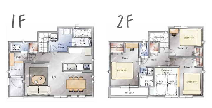 New! Airport Pick-up, 4bedroom, 1parking (No.1) - Fukuoka