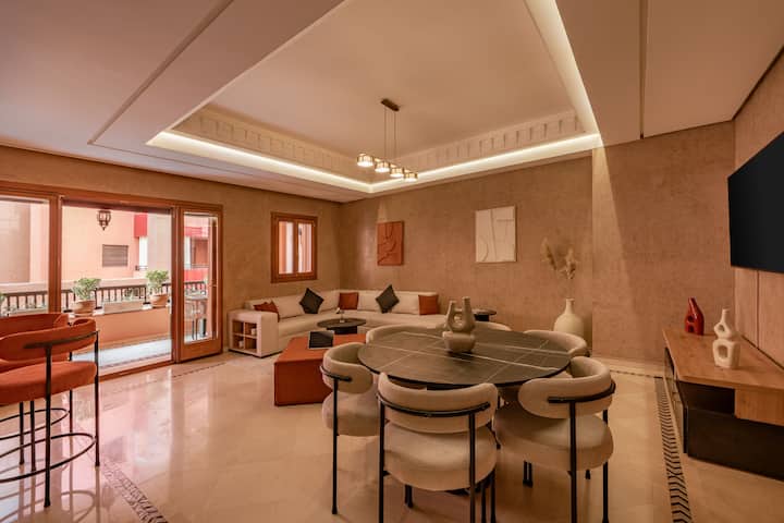 Chic 2br Apt - Parking & Terrace - Central Gueliz - Marrakech