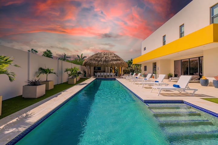 New Luxury Villa|pool|bbq|palapa|3 Min>eagle Beach - 荷屬阿魯巴