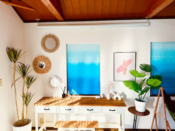 江ノ島ビーチ沿い／海と夕陽を感じる1棟貸し／無料レンタル