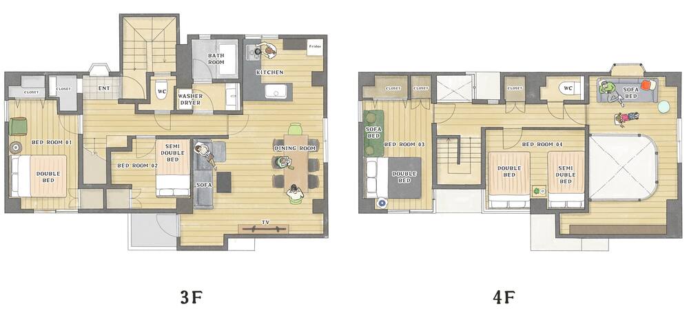 新宿1駅4分｜新宿・渋谷直通バス停3分｜4寝室｜コンビニ2分｜笹塚徒歩10分｜定員13名｜SSZ gallery image 5