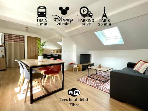 T2+Parking privé - Disney 15 min - Paris 25 min