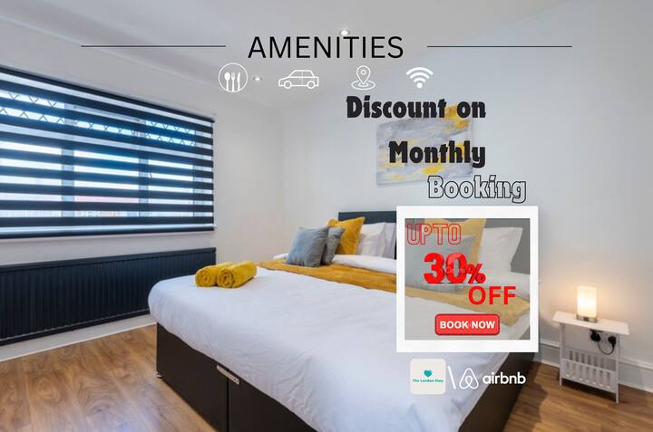 Ლონდონში მოკლევადიანი ჯავშნები და საცხოვრებლები

Დიდი ორადგილიანი საძინებელი შესანიშნავი კომფორტული საწოლით.